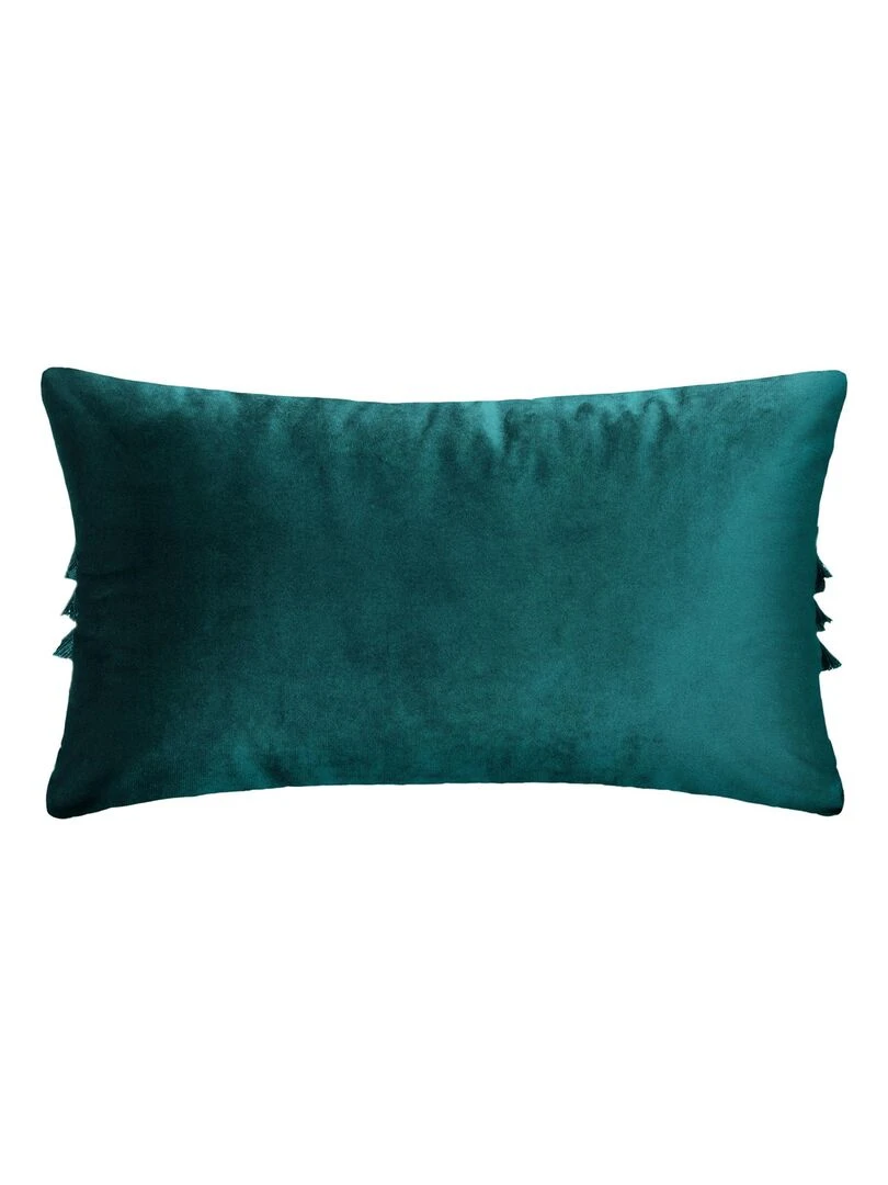 Coussin à franges en velours Vert clair