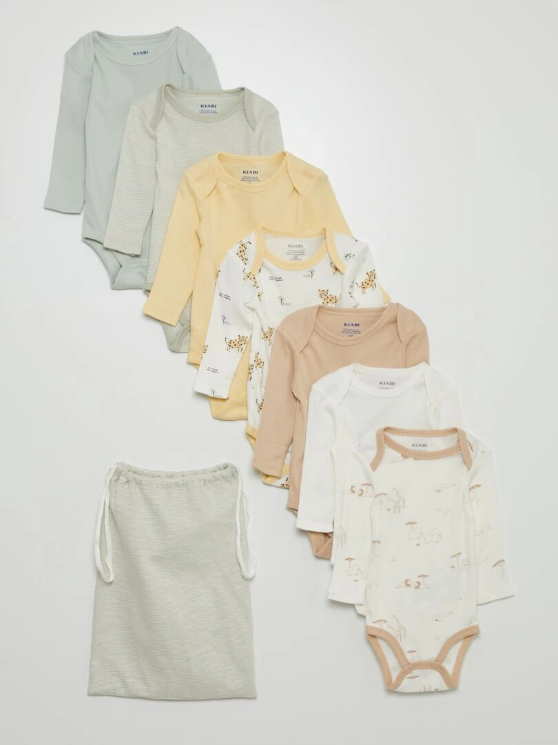 Lot de 7 bodies BEIGE