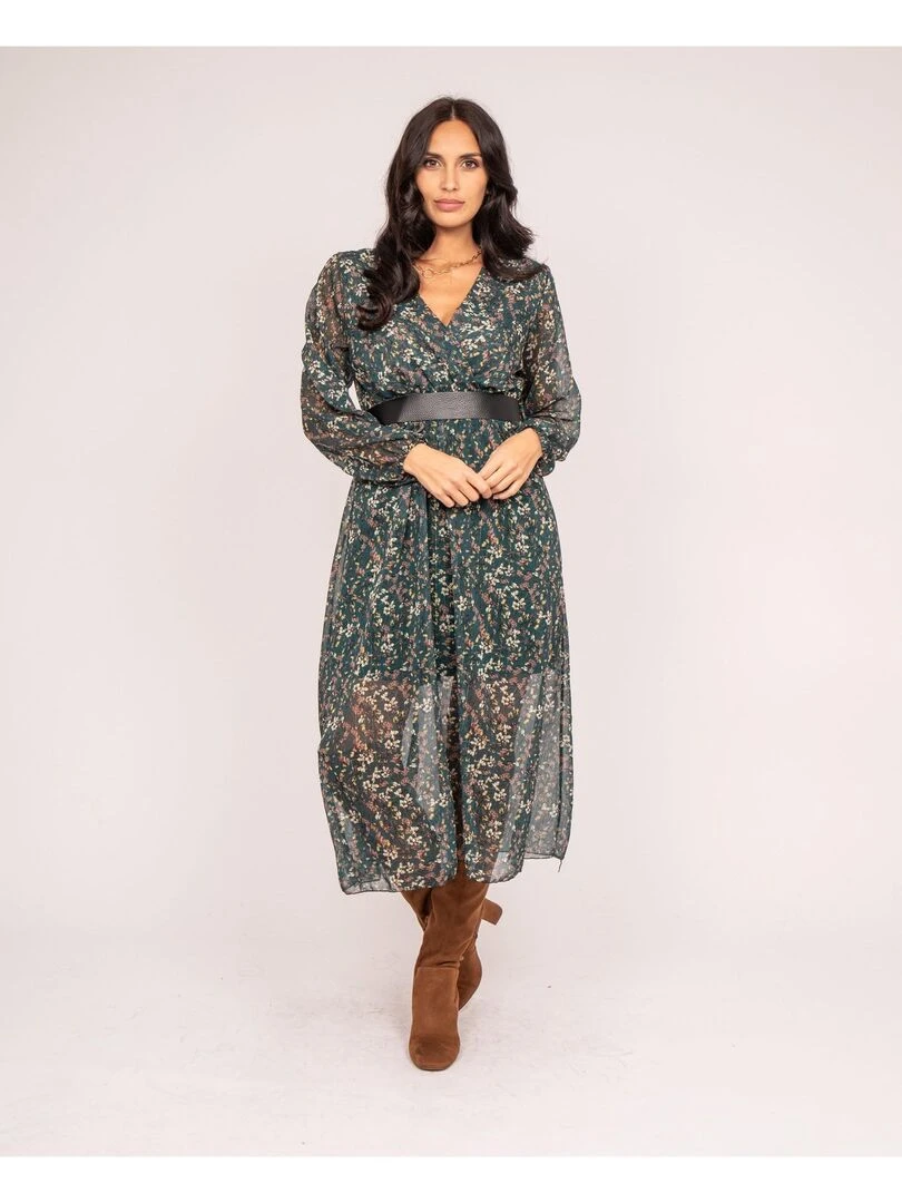 Robe longue motifs INCA   Vert