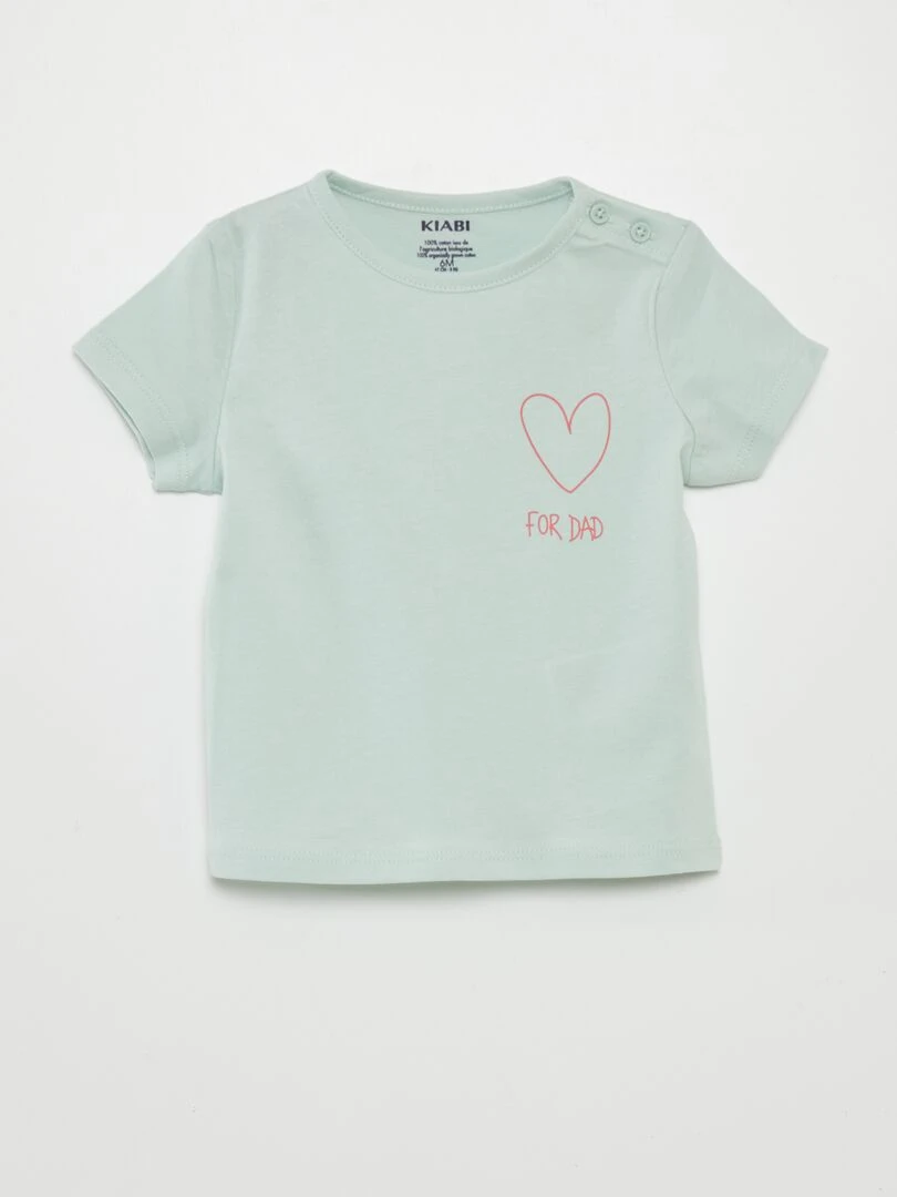 T shirt en coton imprimé Vert