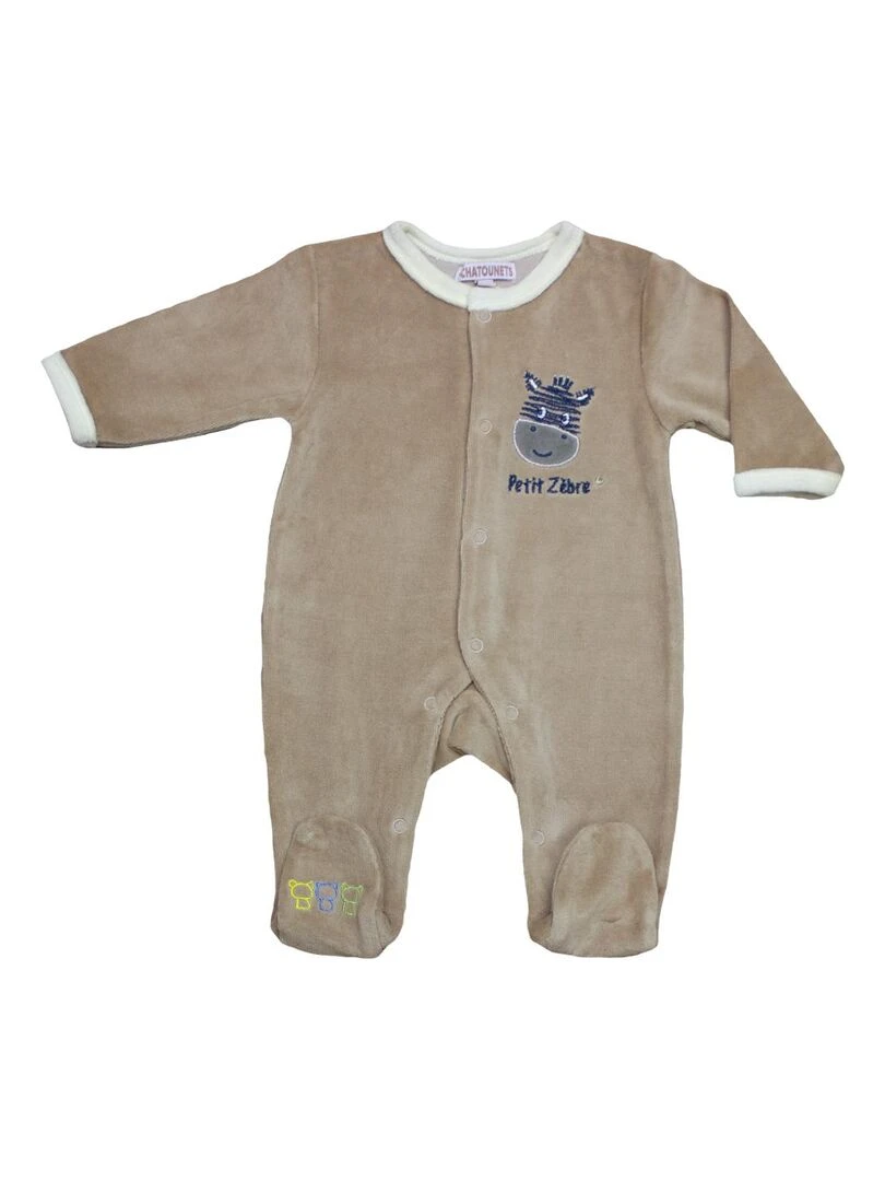 Pyjama "ZEBRE" Les Chatounets Taupe