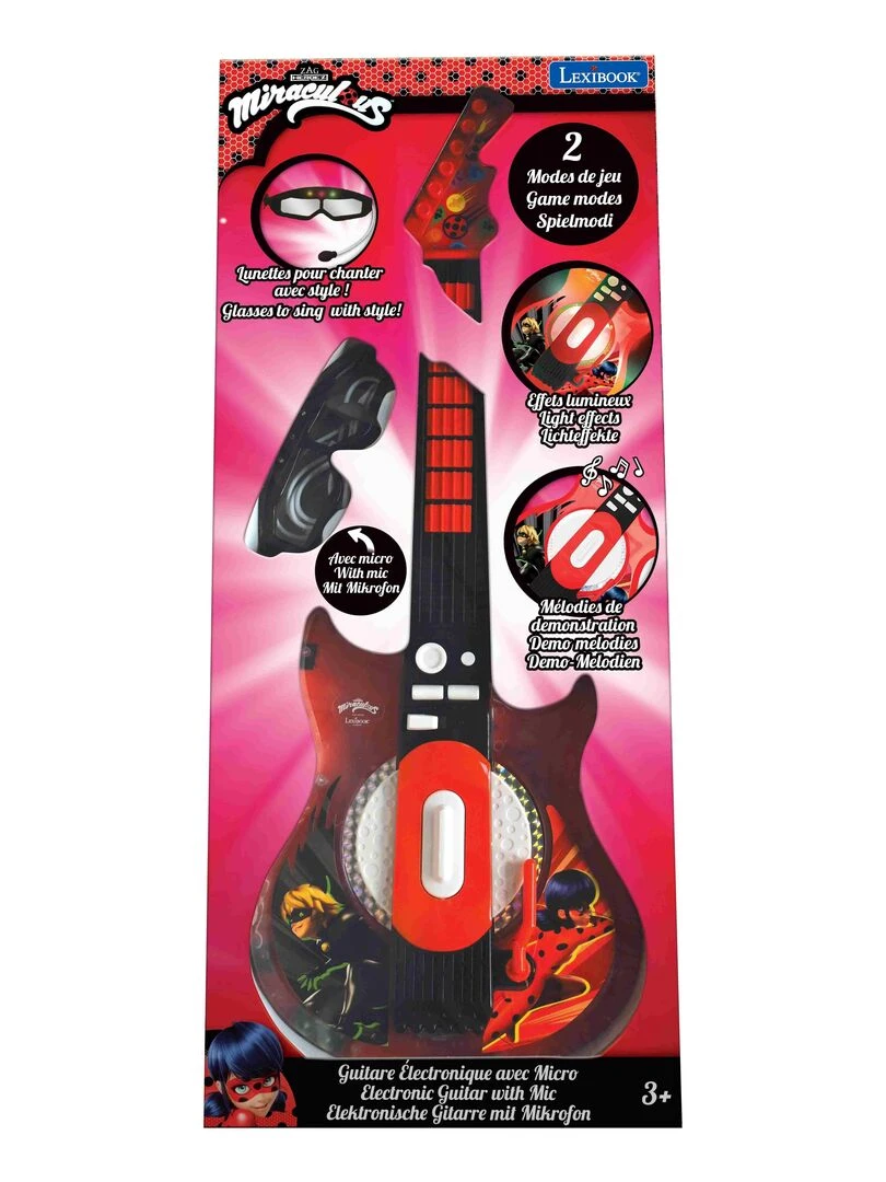 Guitare Électronique Lumineuse Miraculous Avec Lunettes Équipées D'un Micro   N/A