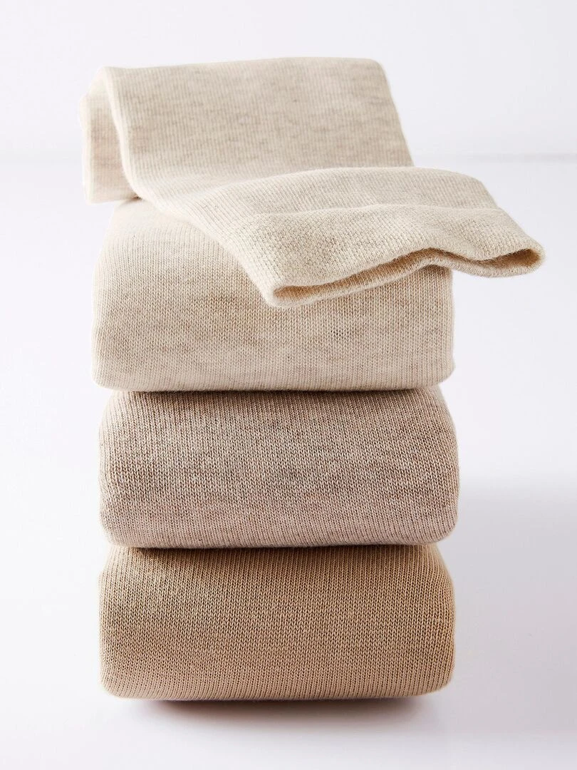 Lot de 3 paires de chaussettes en coton biologique majoritaire Damart Beige