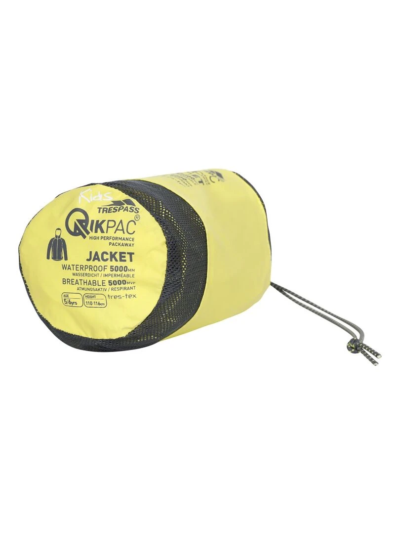 Trespass Qikpac   Veste imperméable repliable unisexe   Jaune