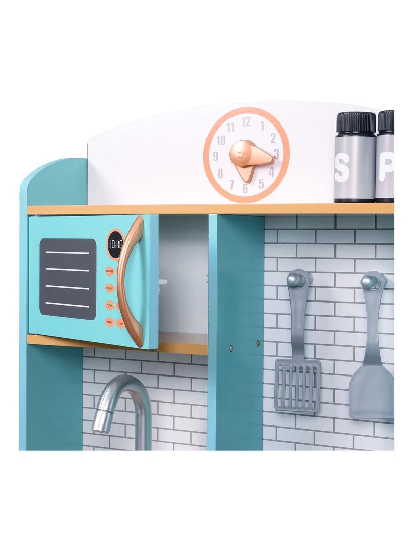 Cuisine enfant en bois avec 19 accessoires dinette jeux d’imitation gris Teamson Kids TD 13629A   N/A