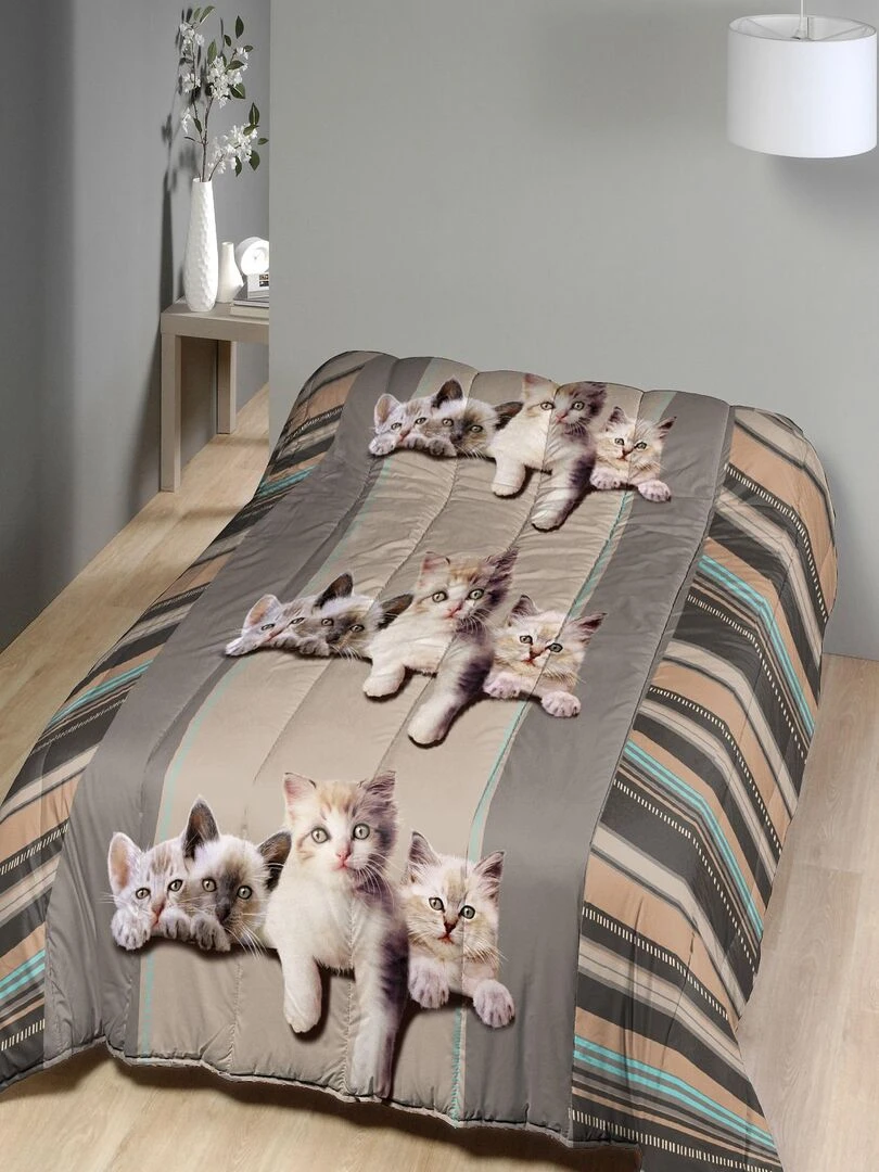 Couette Légère Chat Marron