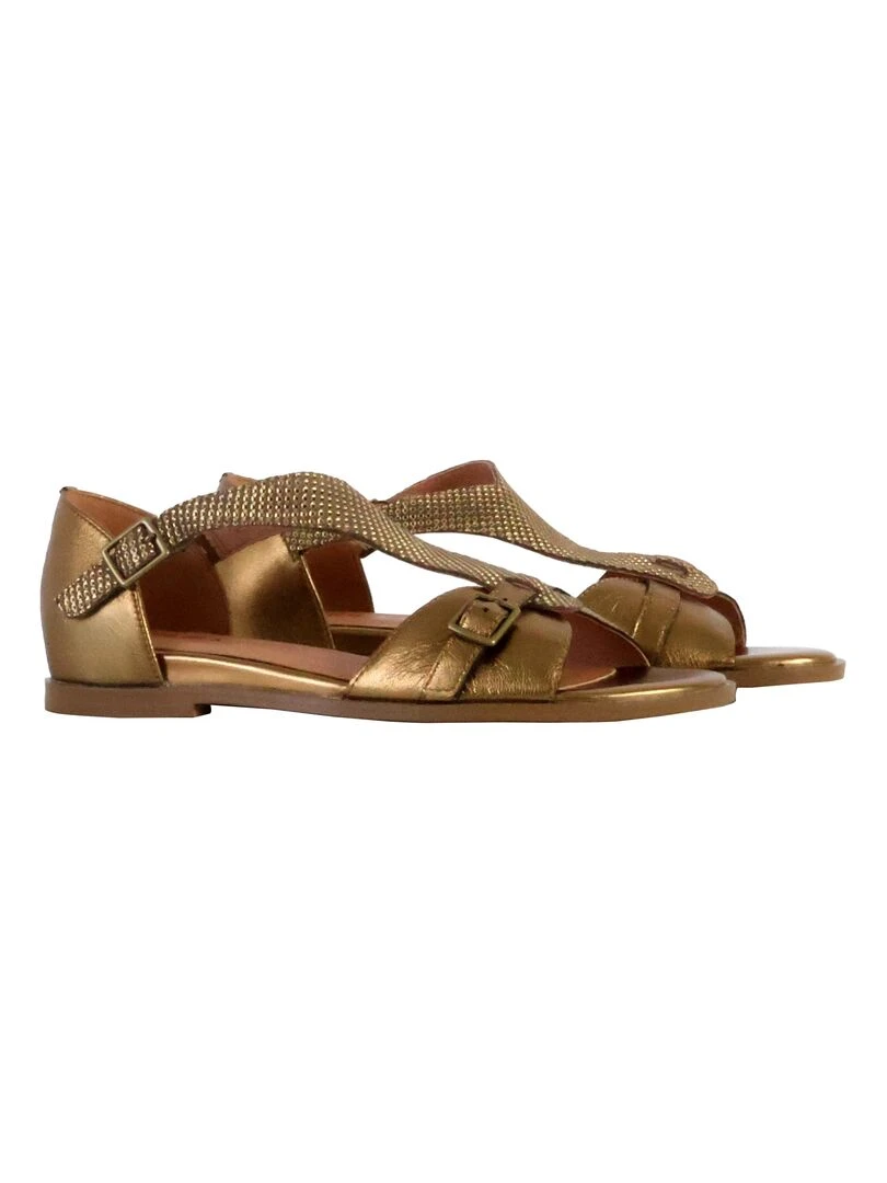 Sandale Plate Cuir Emilie Karston Soka   Vert