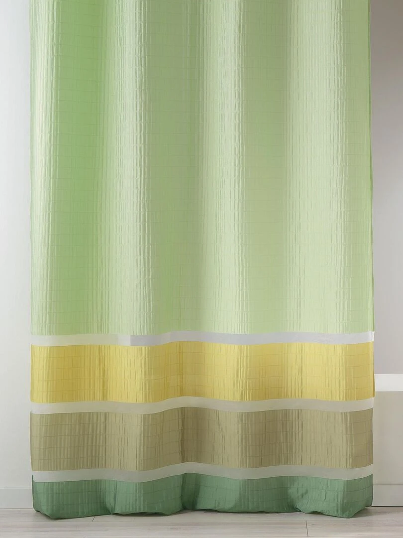 Voilage fantaisie tissée avec rayures horizontales Vert tilleul
