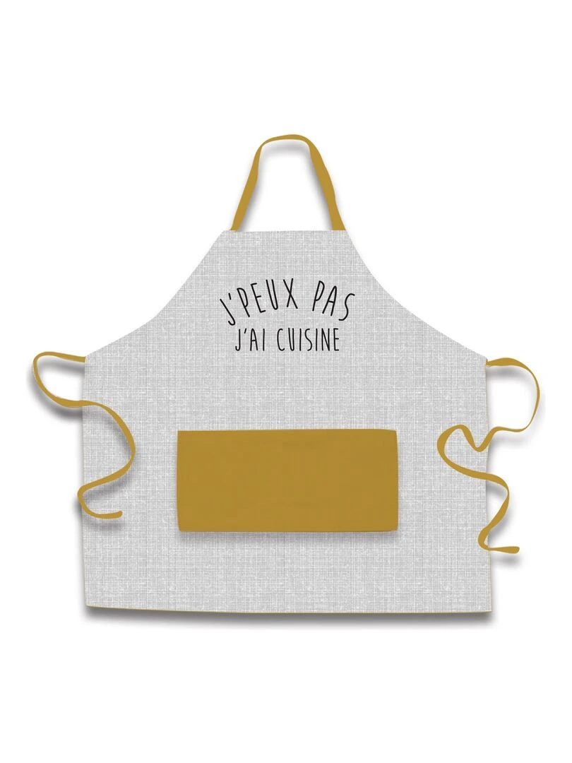 Future Home Tablier de cuisine coton blanc et jaune 70x70cm Multicolore