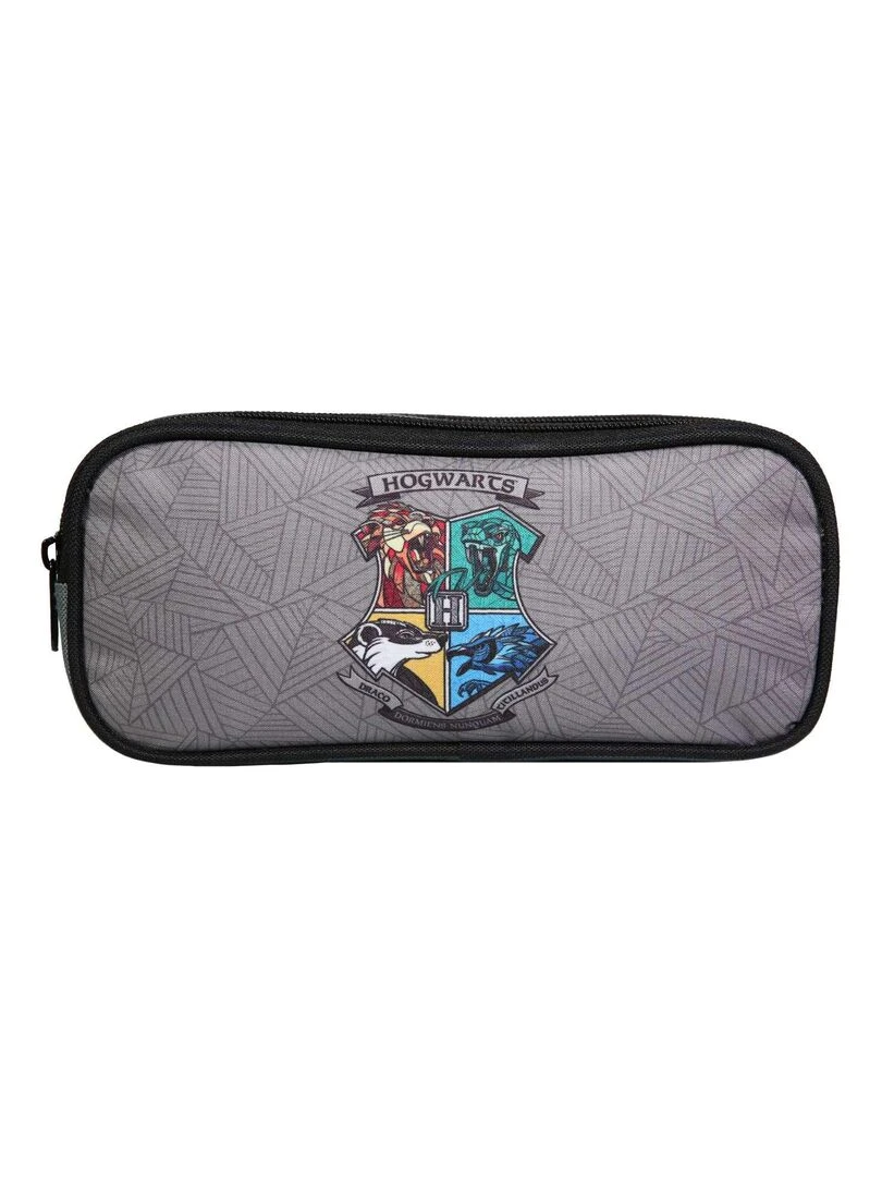 BAGTROTTER Trousse scolaire 2 compartiments Harry Potter Grise Gris