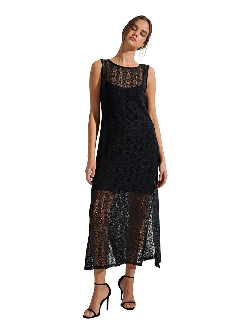 Robe longue estivale sans manches Rimini Noir