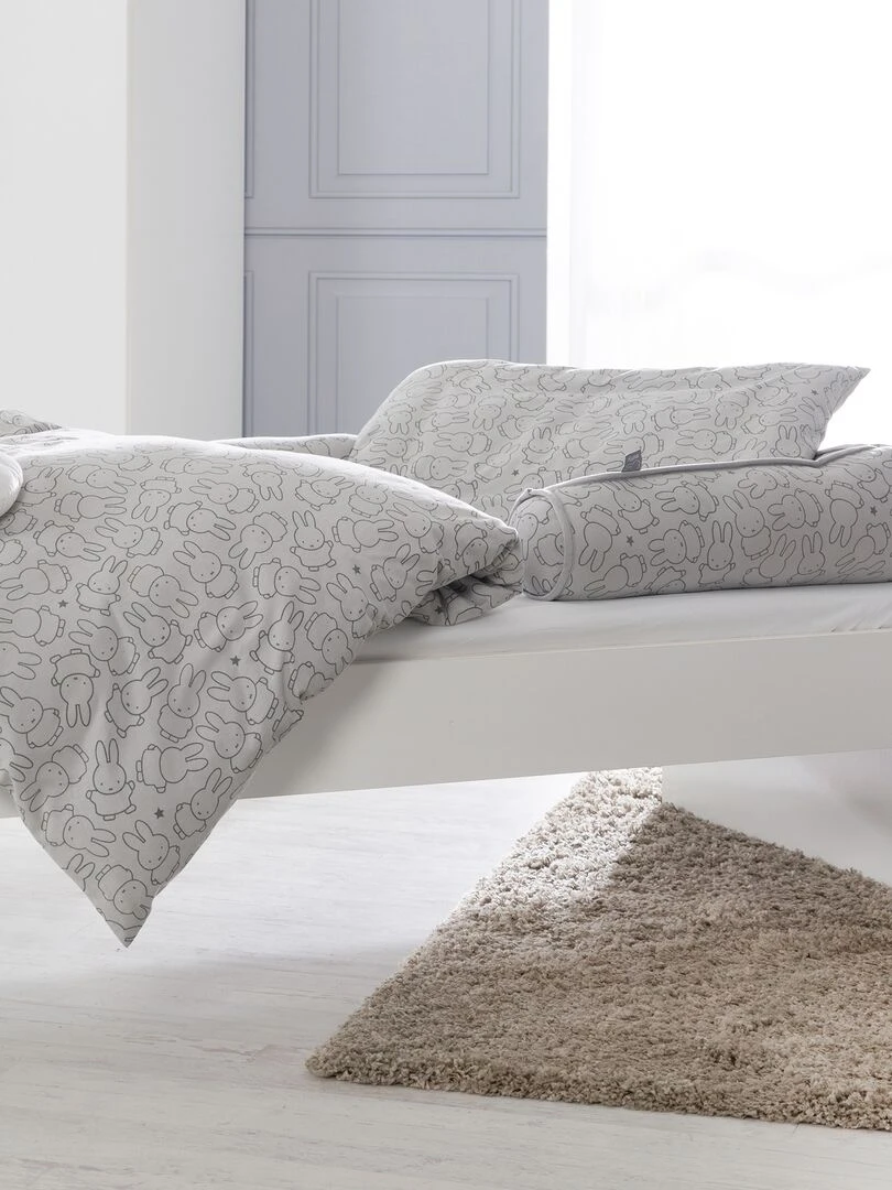 ROBA Serpent de lit bébé miffy®   170 cm   Convient comme coussin d'allaitement   Gris clair   Gris