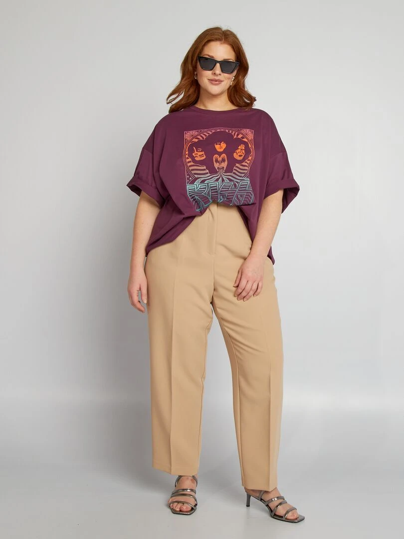 T shirt 'Kiss' à col rond Violet