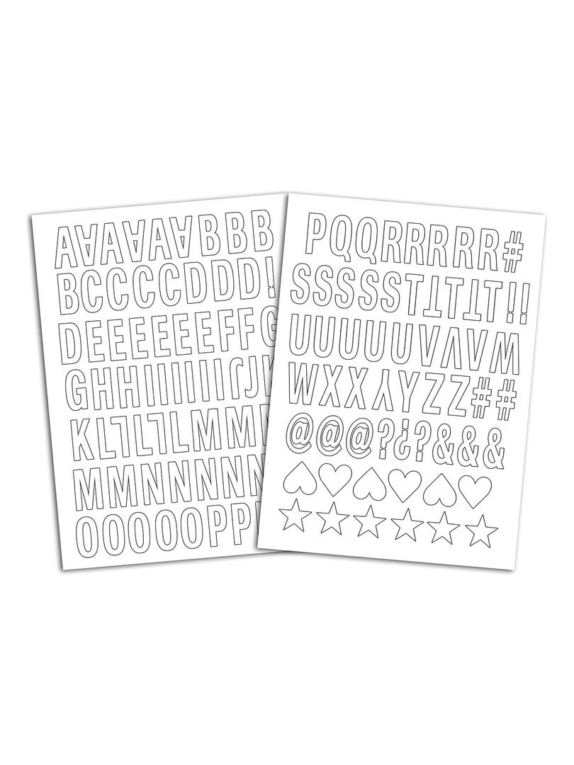 252 Lettres thermocollantes   Noir + Blanc   N/A