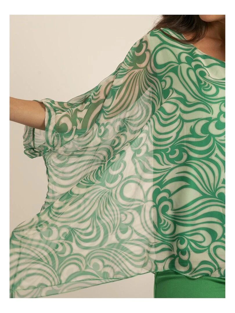 Blouse voile motifs FATINA   Vert