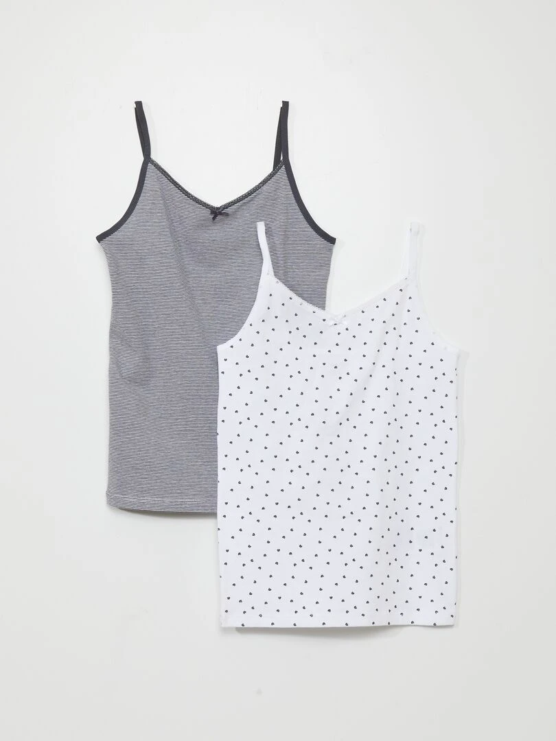 Lot de 2 débardeurs en coton stretch Blanc