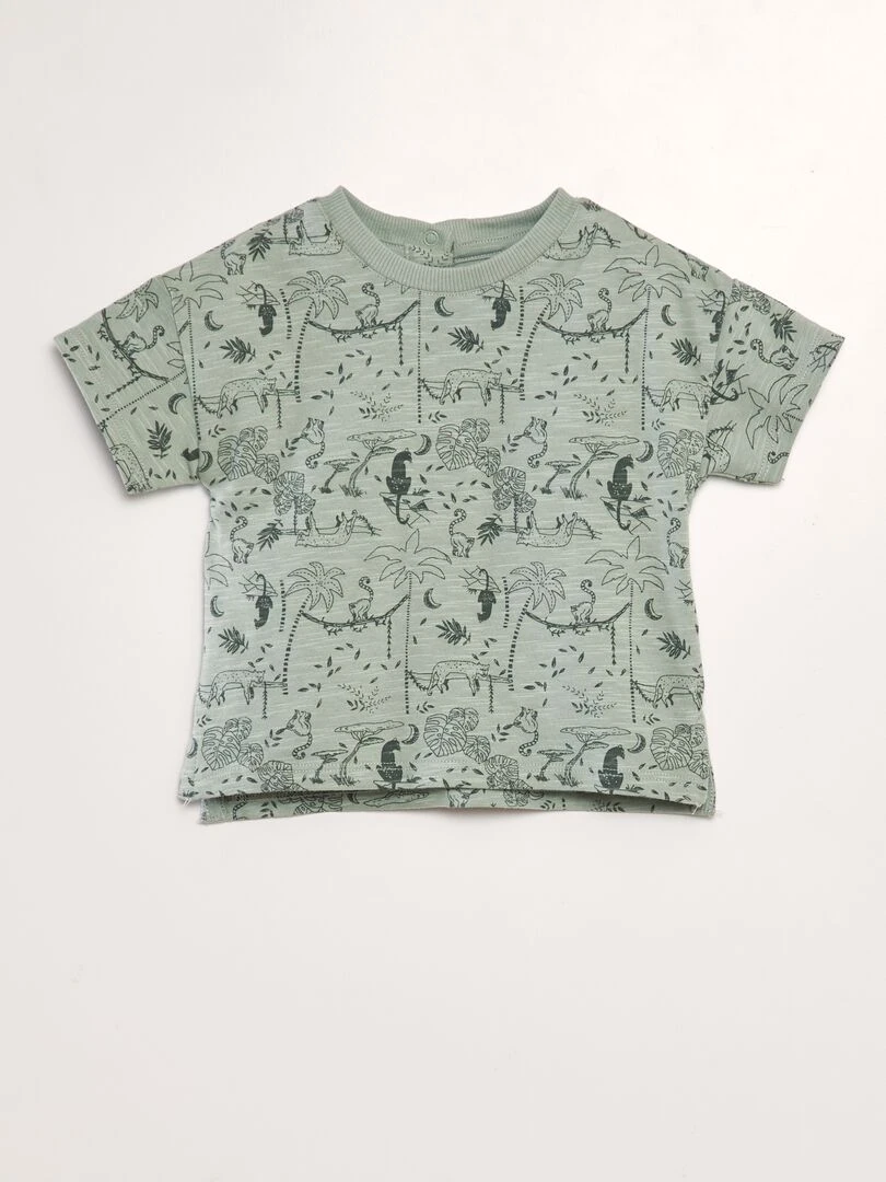 T shirt imprimé jungle Vert