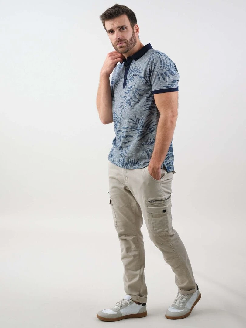 Polo pour homme avec broderie 'Deeluxe' Bleu marine