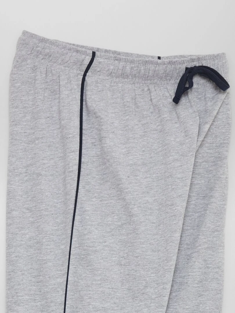 Pyjama long pantalon + t shirt   2 pièces   Gris