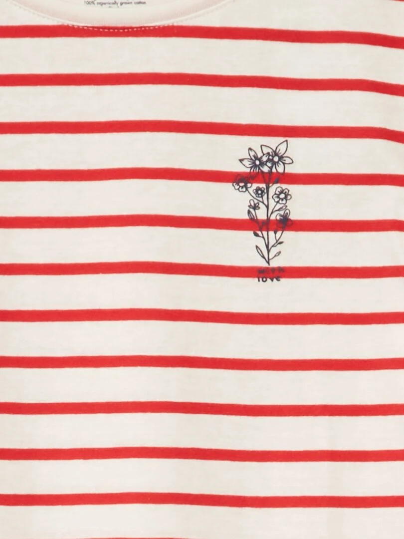 T shirt à 'rayures' Rouge/blanc
