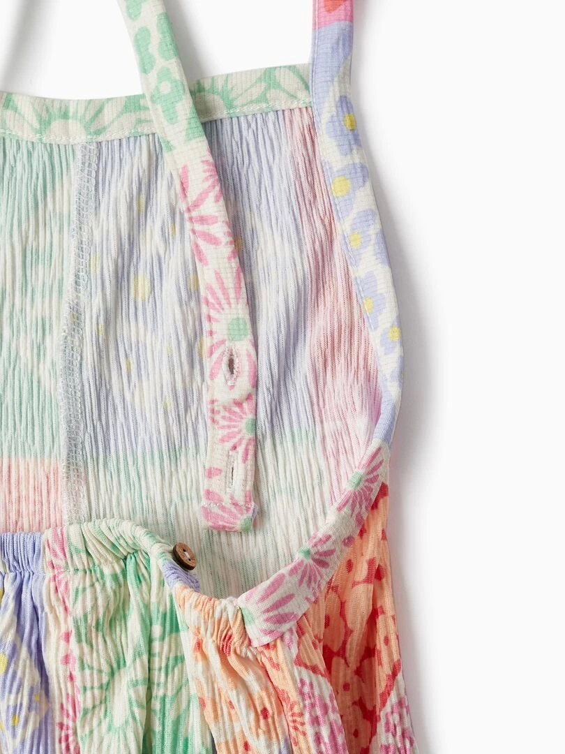 Combinaison à bretelles avec motif floral pour fille  THE WAVE TRIBE   Blanc
