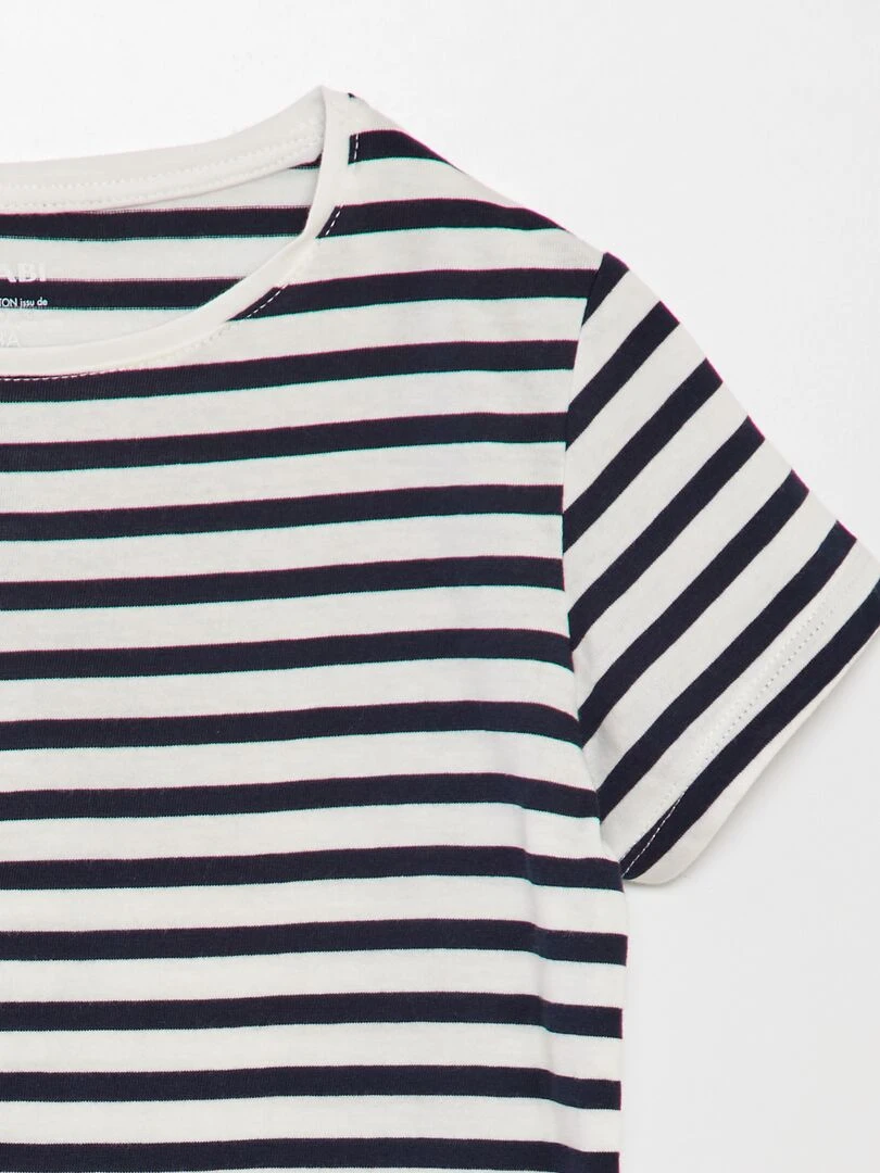 T shirt imprimé marinière Bleu marine