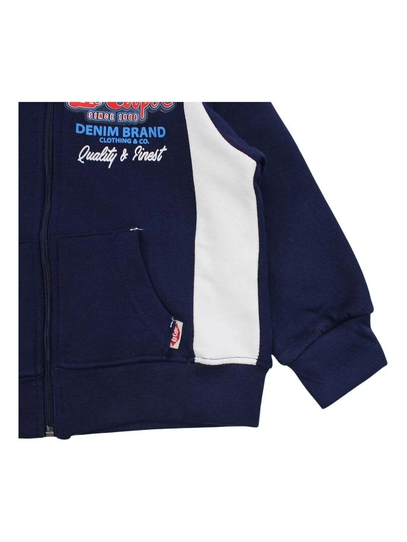 Lee Cooper   Veste garçon imprimé logo en coton   Bleu marine