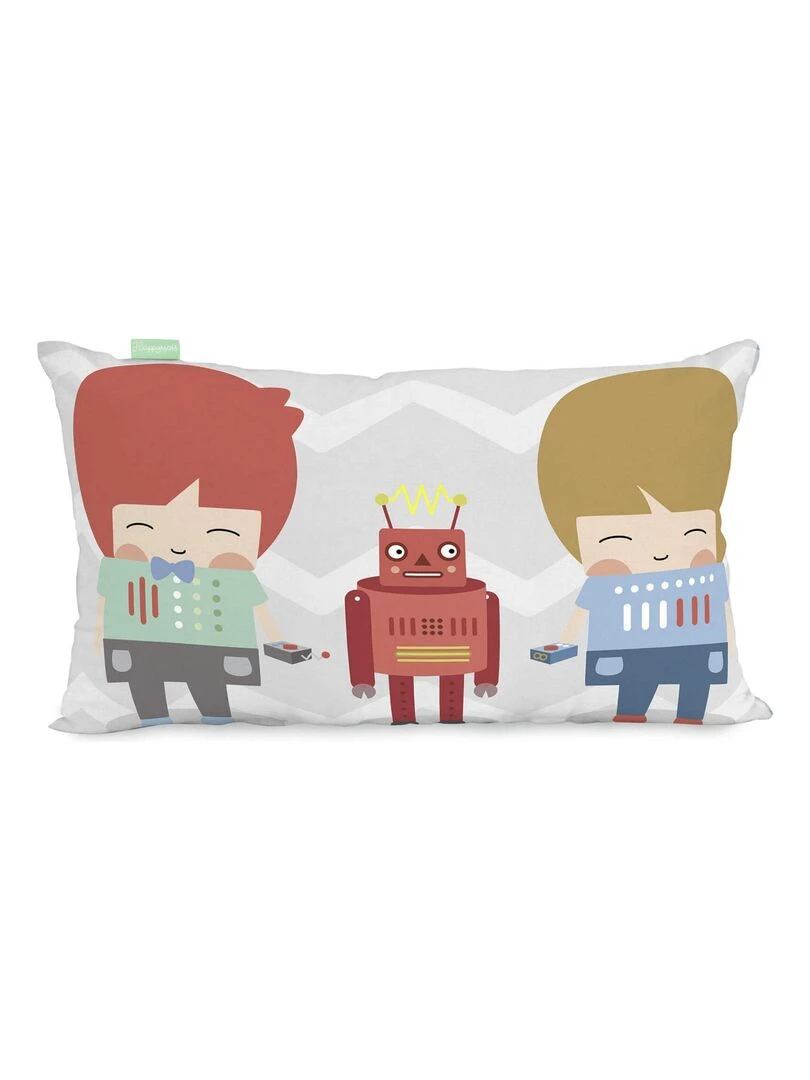 Housse de coussin Beep "Happyfriday" Blanc