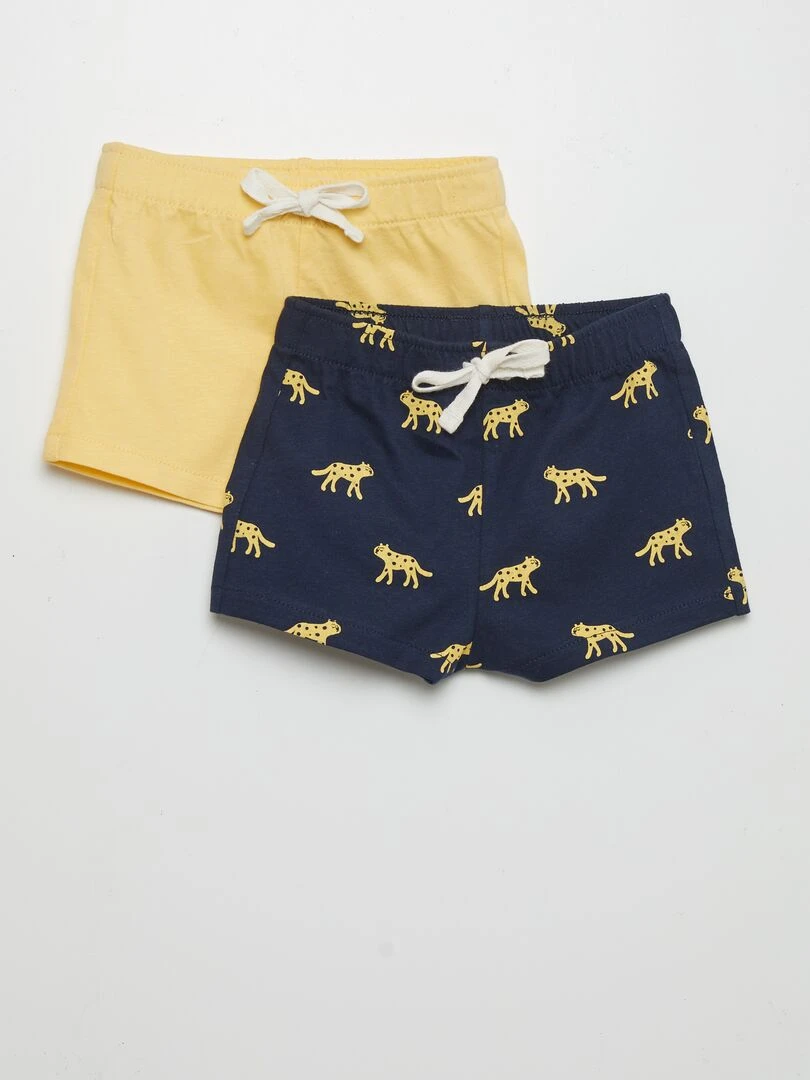 Lot de 2 shorts en jersey Jaune