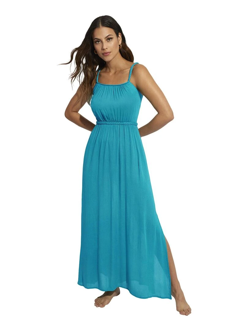 Robe longue estivale Barbados Bleu turquoise