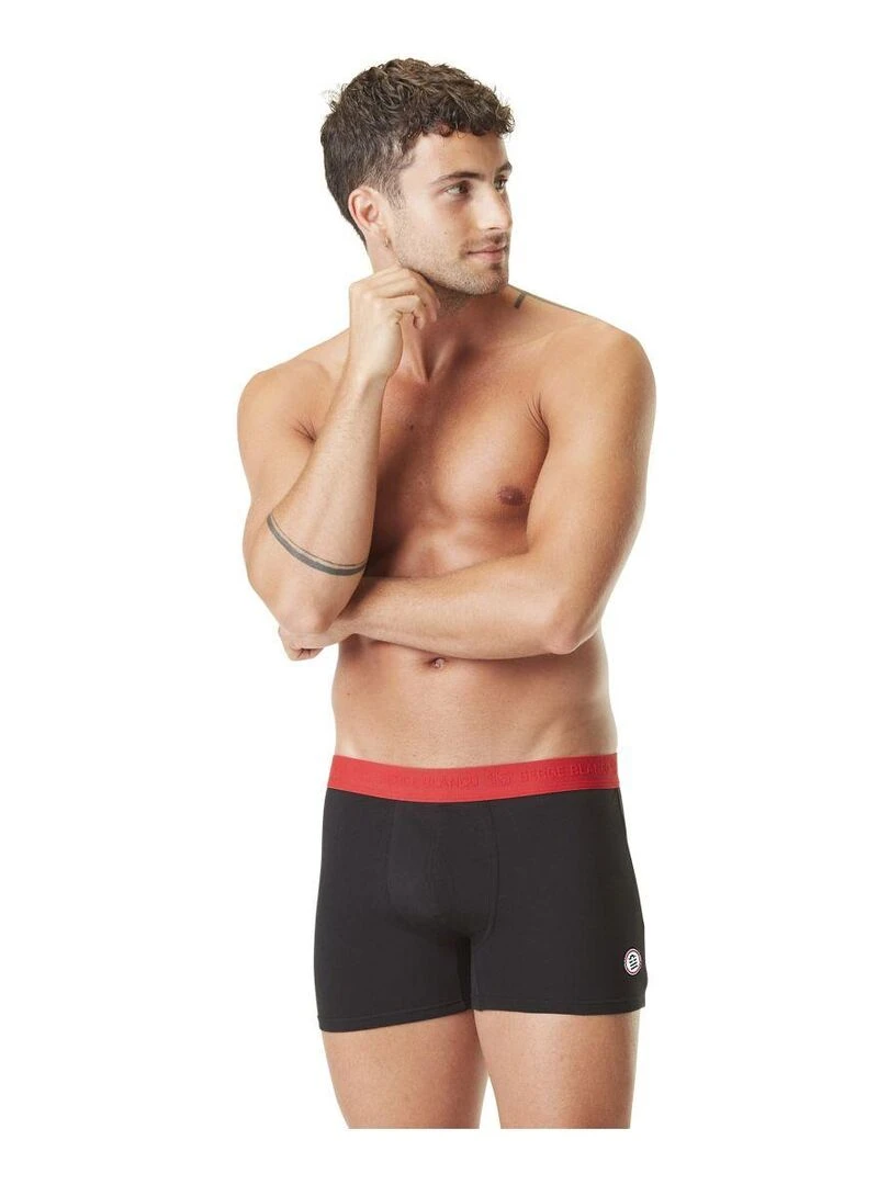 Lot de 4 Boxers Serge Blanco coton homme Hype Serge Blanco   Noir