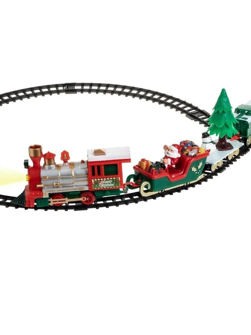 Train électrique 22 pièces du village de Noël Rouge