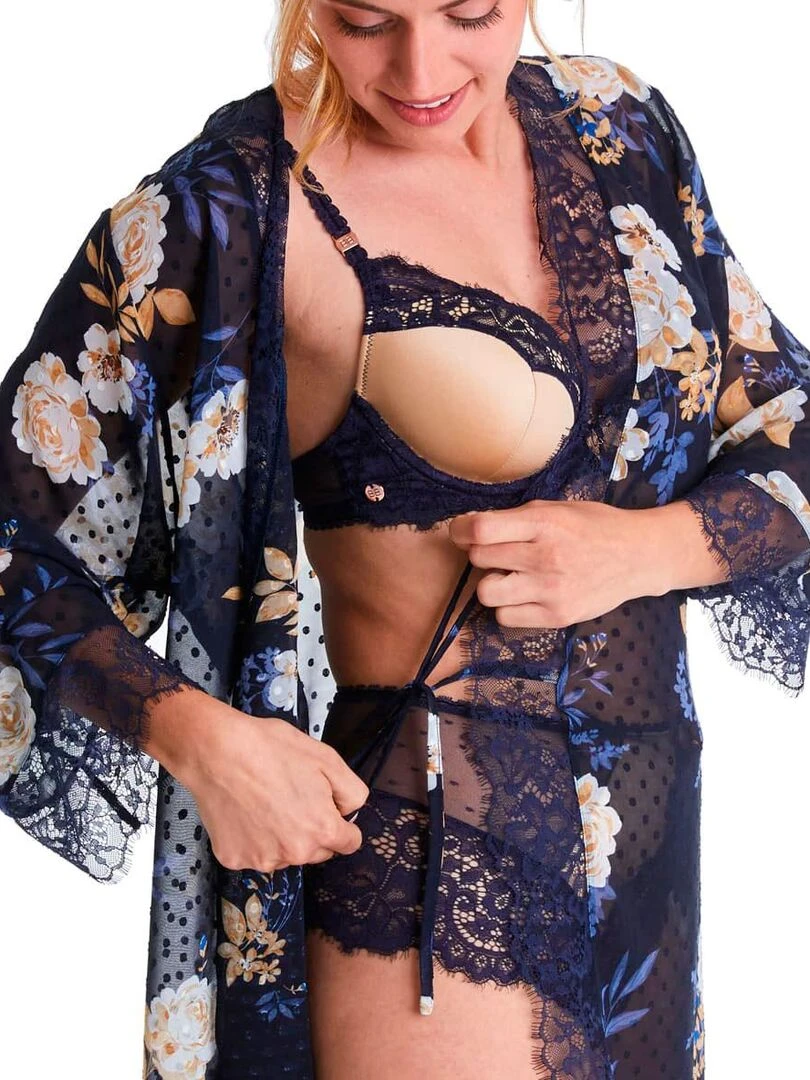 Kimono DOUX REVE   Brigitte Bardot Lingerie   Bleu