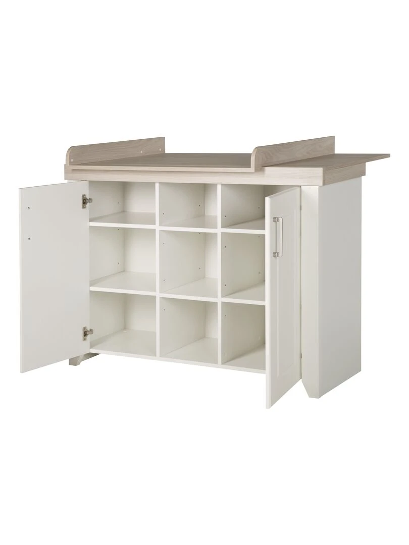 ROBA Commode à Langer "Felicia" – avec Plan Amovible – Style Maison de Campagne – Blanc   Blanc Gris