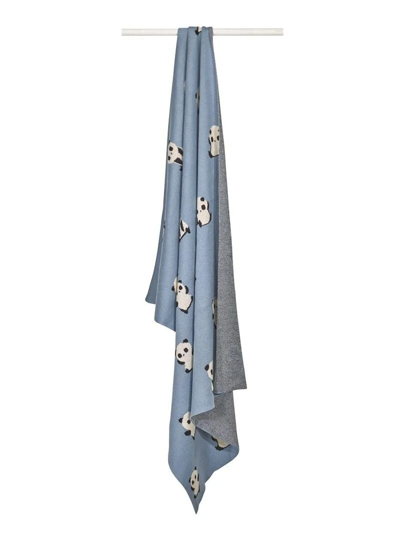 Couverture maille en coton SAUTHON Bleu