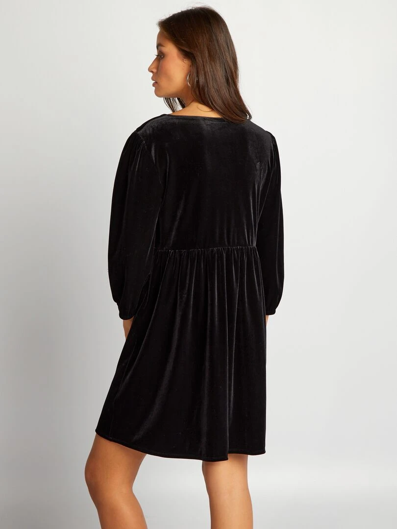 Robe courte en velours   noir