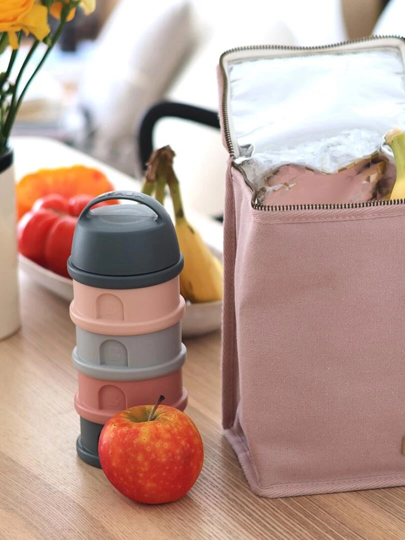 Pochette repas isotherme canvas rose poudré Rose