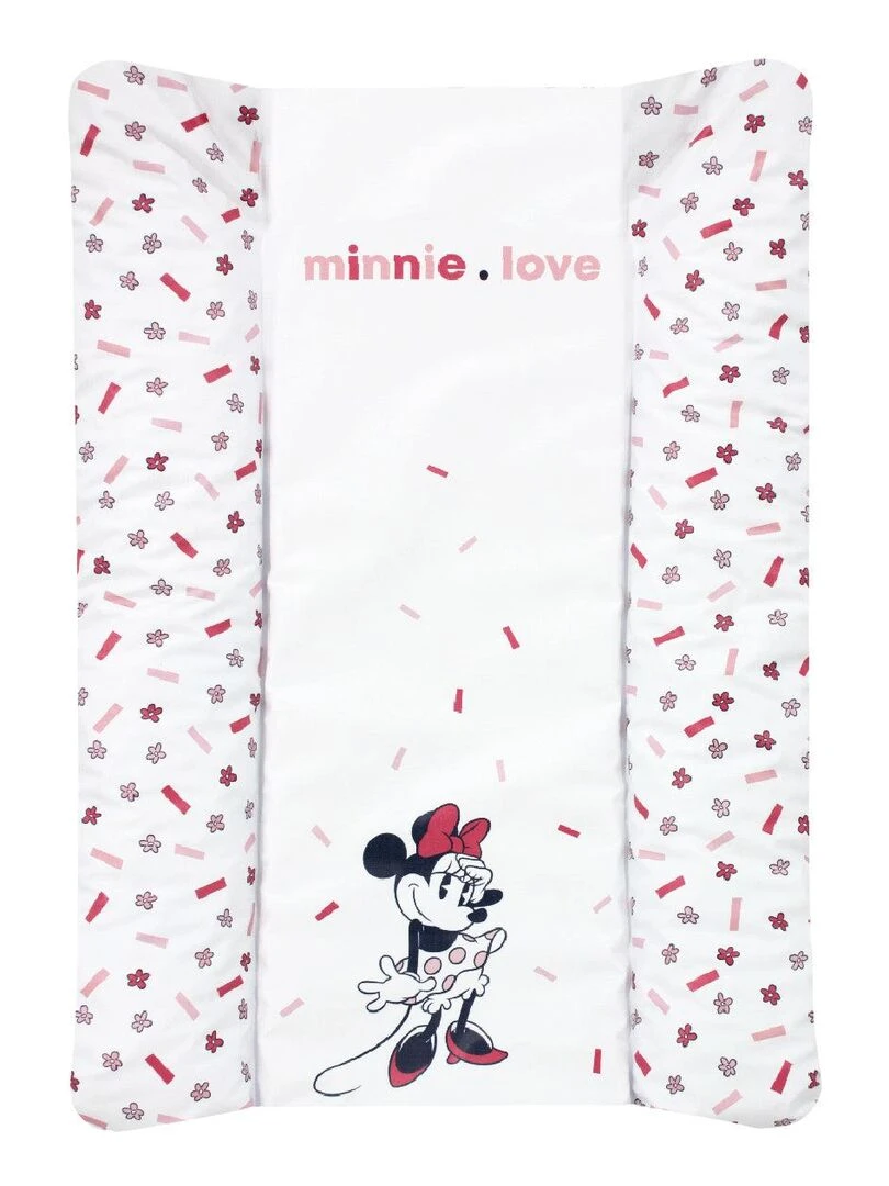 Matelas à langer Standard Premium Minnie Confettis Blanc Rose