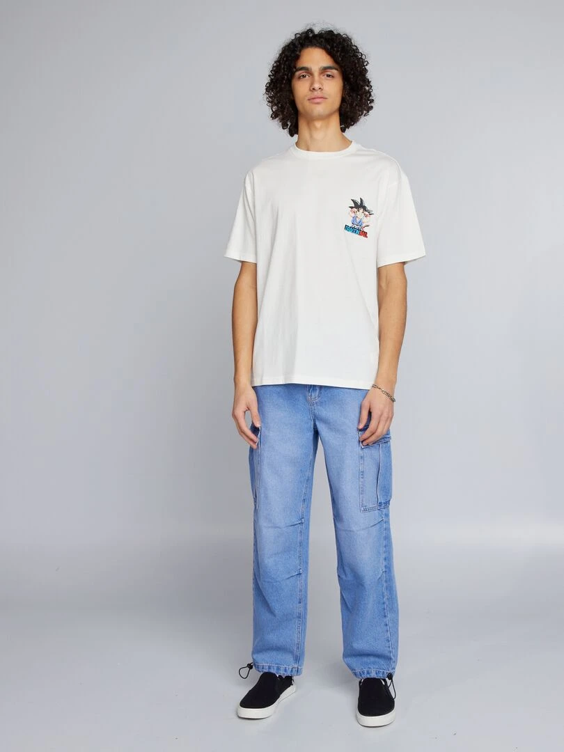 T shirt oversize en coton 'Dragon Ball Z'   blanc