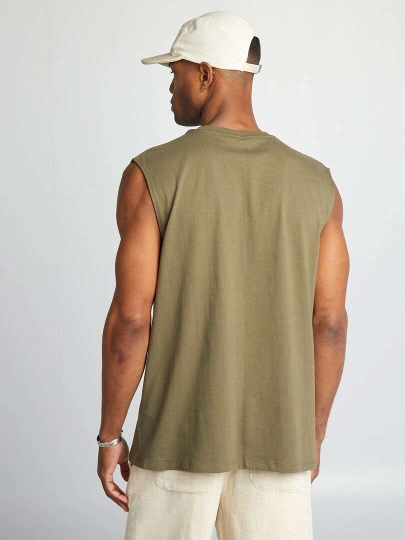 Débardeur en jersey uni   Kaki