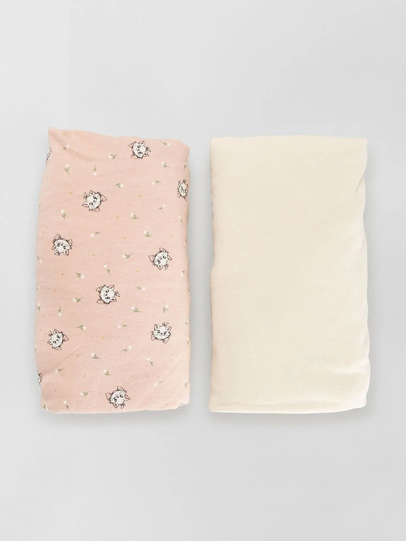 Lot de 2 draps housse 'Disney' rose