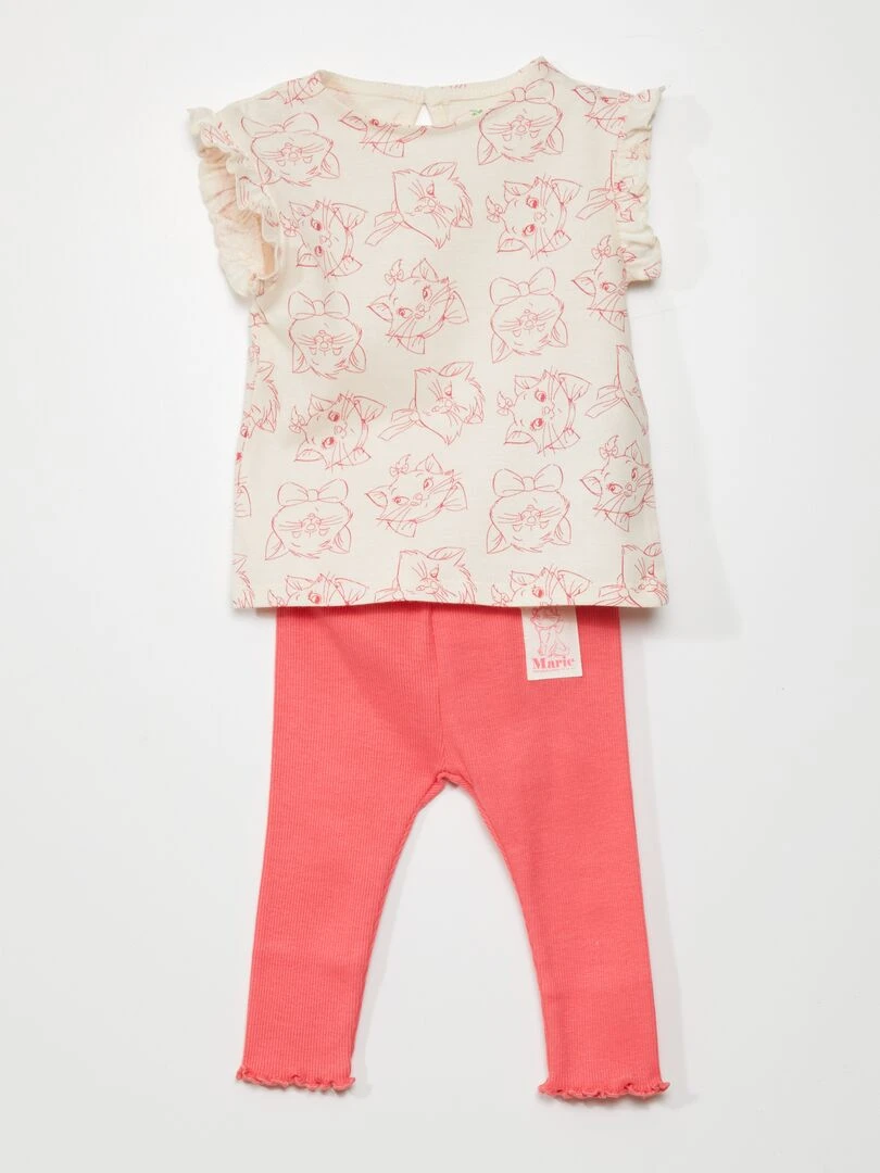 Ensemble t shirt + legging 'Aristochats' Rose