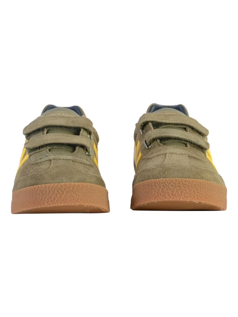 Basket Cuir Enfant Gola Barrier Strap   Kaki