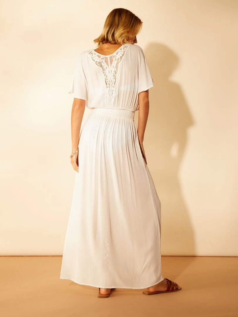 Robe de plage en maille crêpe   blanc