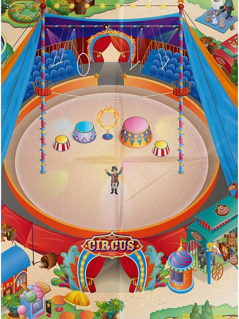 Tapis salon 100x140 cm NAPPE CIRQUE A Multicolore