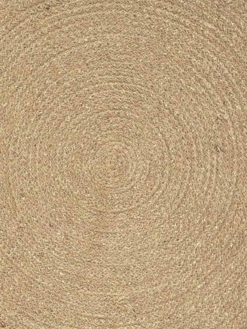 Tapis rond jute Lili pompons D78   Beige