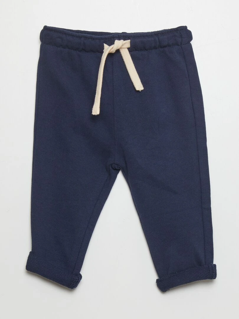 Pantalon jogging en french terry Bleu marine