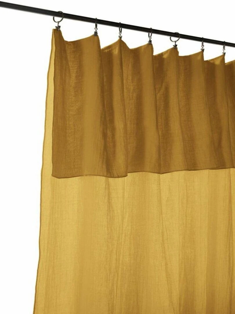 Rideau Ajustable 140x300 cm Gaze de Coton Safran