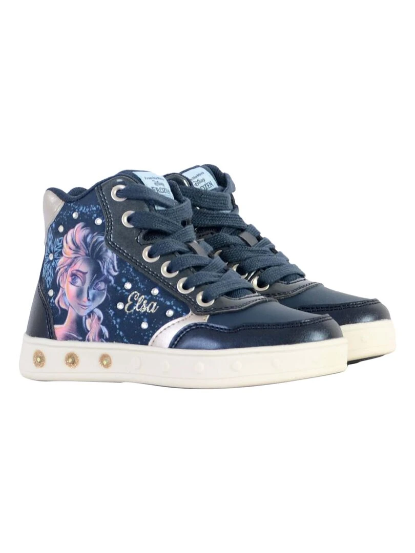 Basket Montante Cuir Enfant Geox Skylin   Bleu