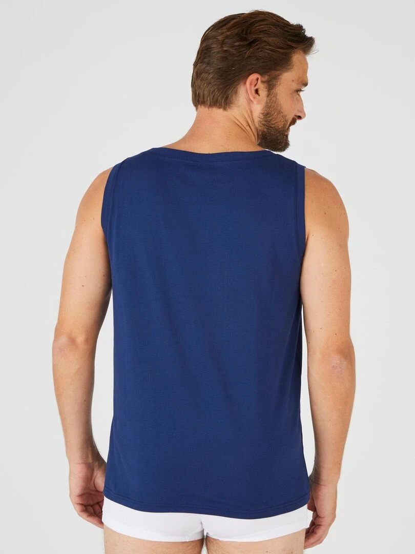 Débardeur en pur coton pima   Damart   Bleu foncé